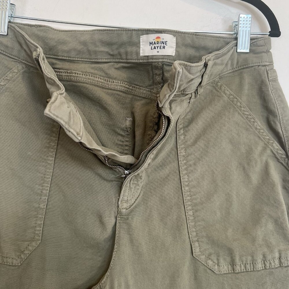 Marine Layer Style 14934 Green Taper Leg Carpenter Utility Pants Stretch 10 - Picture 7 of 11